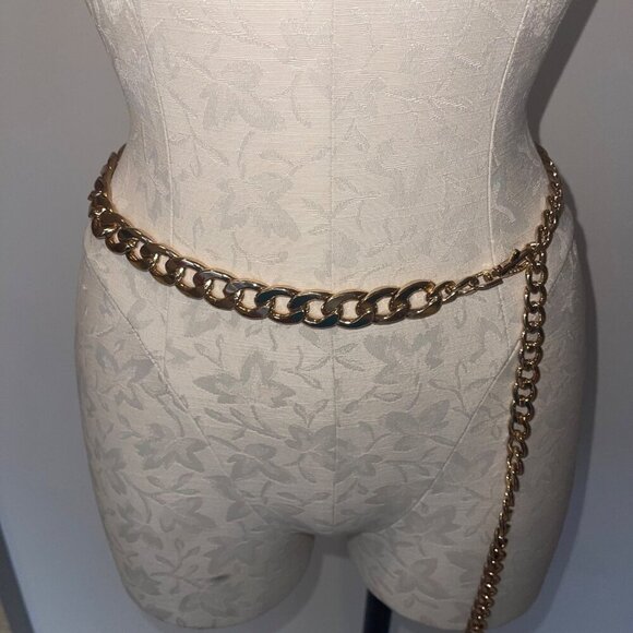 Vince Camuto Womens Belt One Size Gold Toned Chain Lobster Claw Waist main image 5